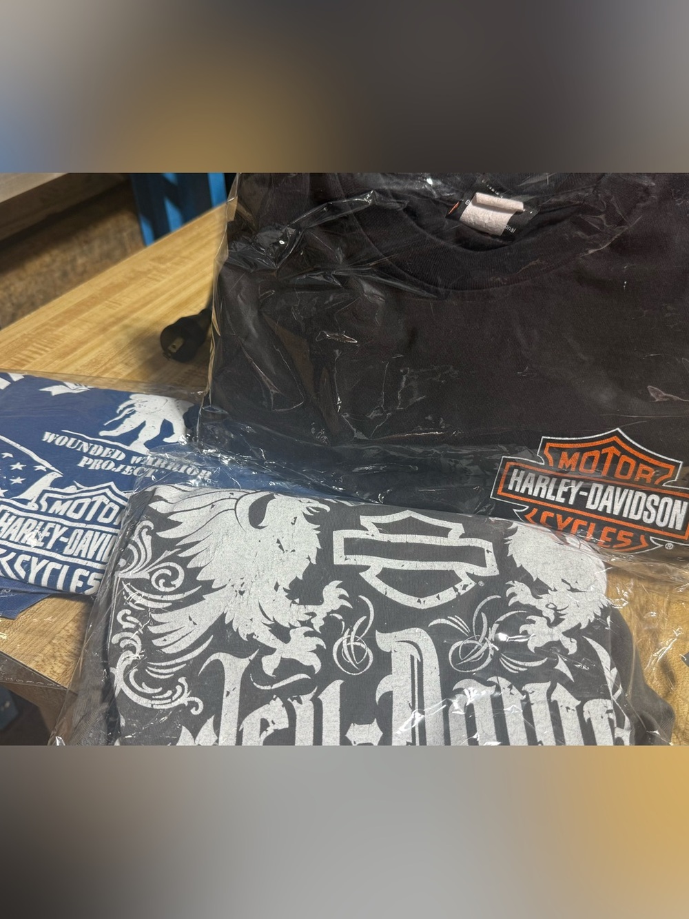 Three Harley-Davidson Black and White Graphic Tee Pack assorted sizes